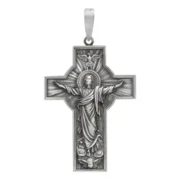 Dije Cruz Antigua Plata 925 Cristo Espíritu Santo Unisex - Imagen 1