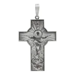 Dije Cruz Antigua Plata 925 Cristo Espíritu Santo Unisex - Imagen 2