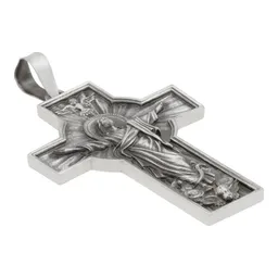 Dije Cruz Antigua Plata 925 Cristo Espíritu Santo Unisex - Imagen 3