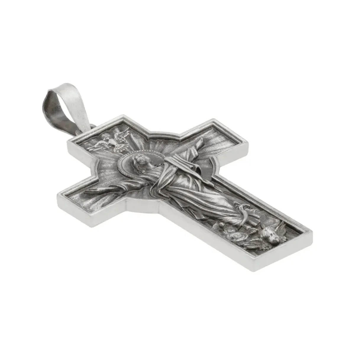 Dije Cruz Antigua Plata 925 Cristo Espíritu Santo Unisex - Imagen 3