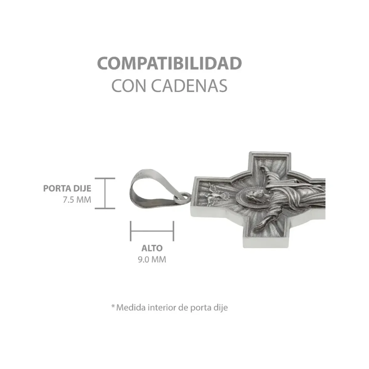 Dije Cruz Antigua Plata 925 Cristo Espíritu Santo Unisex - Imagen 5