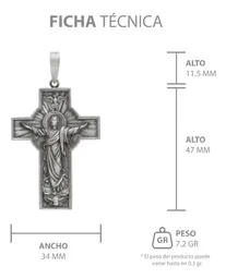 Dije Cruz Antigua Plata 925 Cristo Espíritu Santo Unisex - Imagen 6