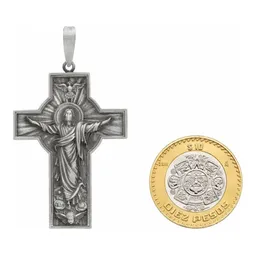 Dije Cruz Antigua Plata 925 Cristo Espíritu Santo Unisex - Imagen 7