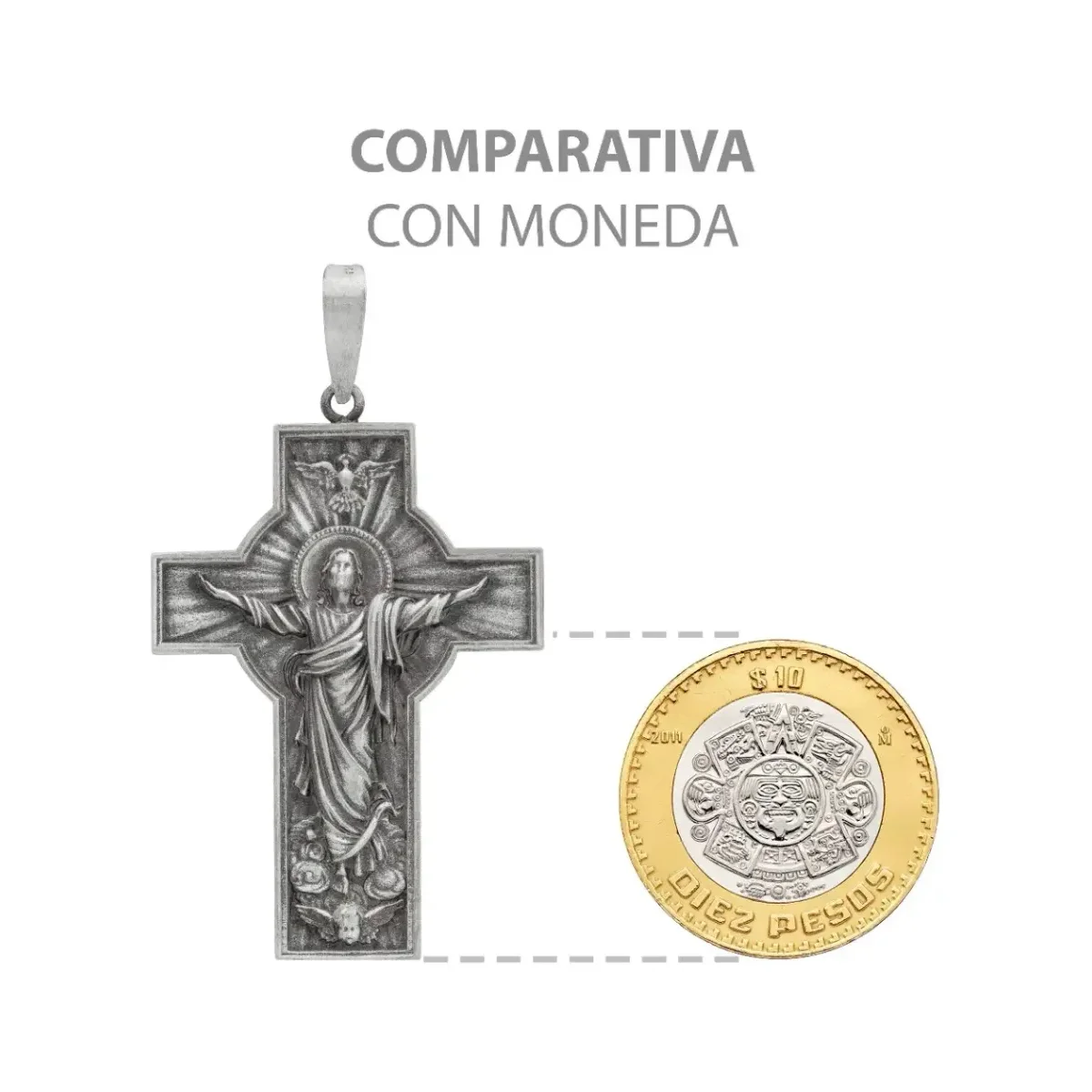 Dije Cruz Antigua Plata 925 Cristo Espíritu Santo Unisex - Imagen 7