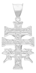 Dije Cruz Caravaca Plata 925 Troquelada Cristo Ángeles 3.5cm - Imagen 2