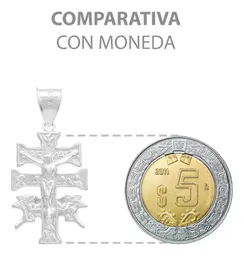 Dije Cruz Caravaca Plata 925 Troquelada Cristo Ángeles 3.5cm - Imagen 8