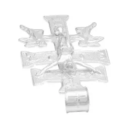 Dije Cruz Caravaca Plata 925 Troquelada Cristo Ángeles 4.5cm - Imagen 5