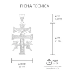 Dije Cruz Caravaca Plata 925 Troquelada Cristo Ángeles 4.5cm - Imagen 7