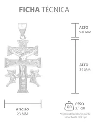 Dije Cruz Caravaca Plata 925 Troquelada Cristo Ángeles 4.5cm - Imagen 7
