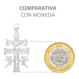 Dije Cruz Caravaca Plata 925 Troquelada Cristo Ángeles 4.5cm - Imagen 8