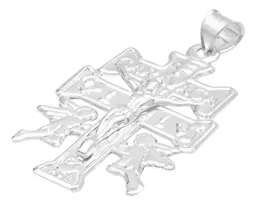 Dije Cruz Caravaca Plata 925 Troquelada Cristo Ángeles - Imagen 4