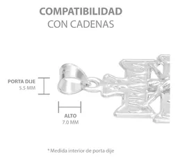 Dije Cruz Caravaca Plata 925 Troquelada Cristo Ángeles - Imagen 6
