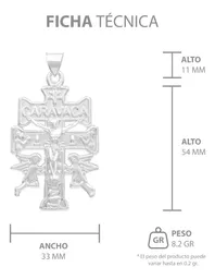Dije Cruz Caravaca Plata 925 Troquelada Cristo Ángeles - Imagen 7