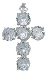 Dije Cruz Católica Plata 925 con Zirconias Transparentes - Imagen 2