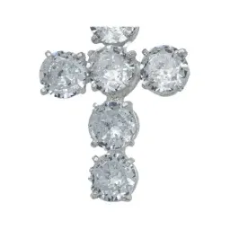 Dije Cruz Católica Plata 925 con Zirconias Transparentes - Imagen 3