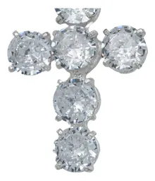 Dije Cruz Católica Plata 925 con Zirconias Transparentes - Imagen 3