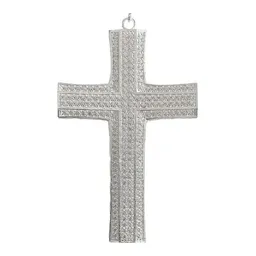 Dije Cruz Católica Plata 925 Grande con Zirconias para Hombre - Imagen 3