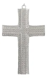 Dije Cruz Católica Plata 925 Grande con Zirconias para Hombre - Imagen 3