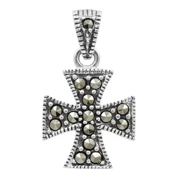 Dije Cruz Clásica Plata 925 Unisex Símbolo de Fe - Imagen 1