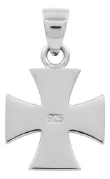 Dije Cruz Clásica Plata 925 Unisex Símbolo de Fe - Imagen 2