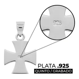 Dije Cruz Clásica Plata 925 Unisex Símbolo de Fe - Imagen 3