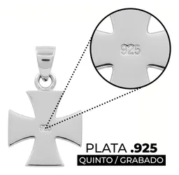 Dije Cruz Clásica Plata 925 Unisex Símbolo de Fe - Imagen 3