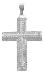 Dije Cruz con Zirconias Plata 925 para Hombre Pulido Brillante - Imagen 1