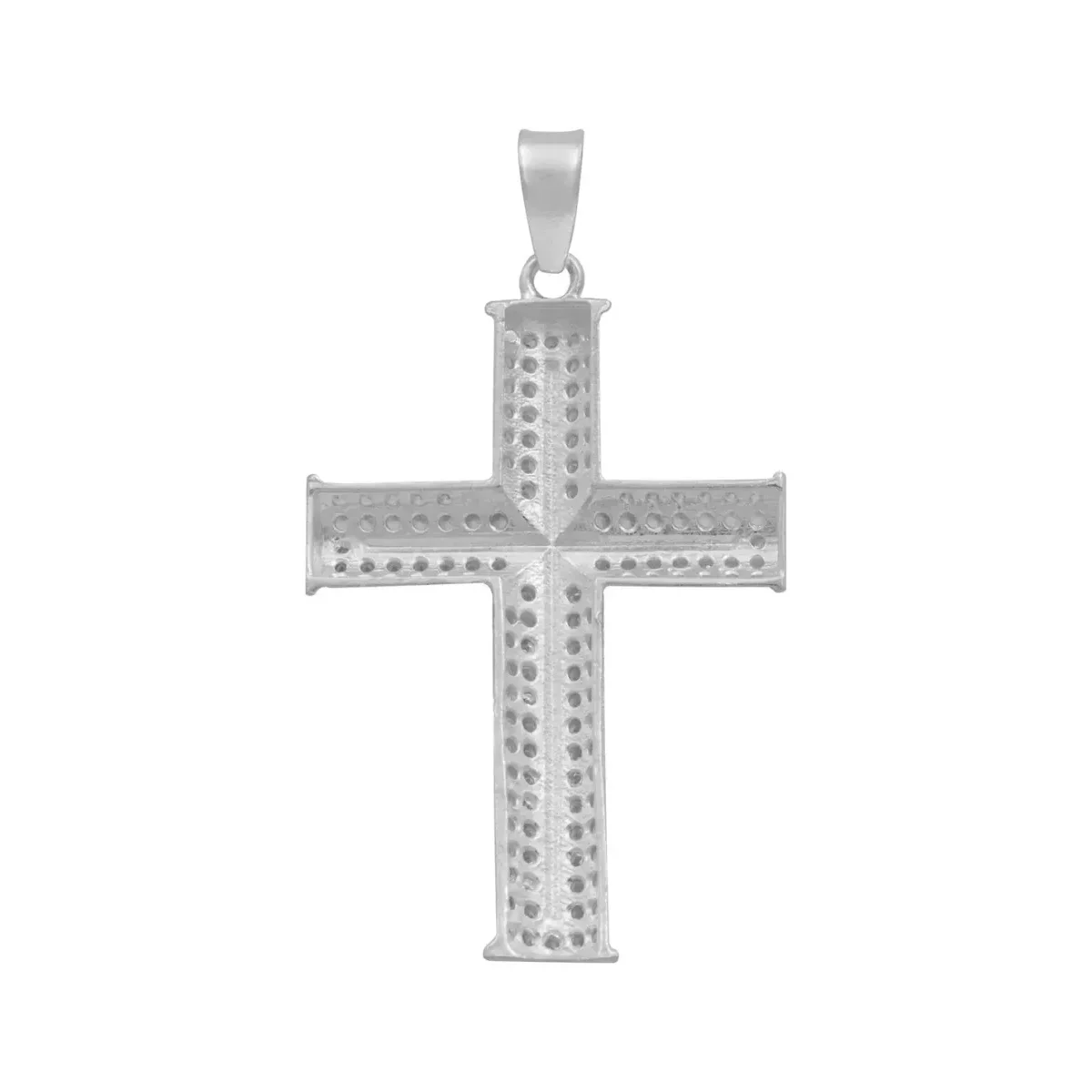 Dije Cruz con Zirconias Plata 925 para Hombre Pulido Brillante - Imagen 2