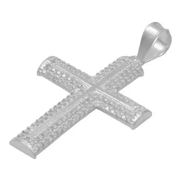 Dije Cruz con Zirconias Plata 925 para Hombre Pulido Brillante - Imagen 3