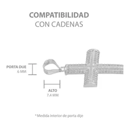 Dije Cruz con Zirconias Plata 925 para Hombre Pulido Brillante - Imagen 6
