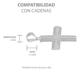 Dije Cruz con Zirconias Plata 925 para Hombre Pulido Brillante - Imagen 6