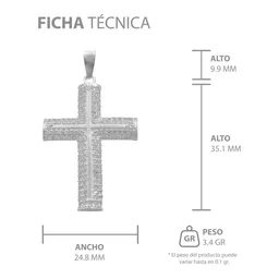 Dije Cruz con Zirconias Plata 925 para Hombre Pulido Brillante - Imagen 7