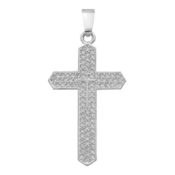 Dije Cruz con Zirconias Plata .925 para Hombre - Imagen 1