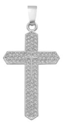 Dije Cruz con Zirconias Plata .925 para Hombre - Imagen 1