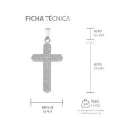 Dije Cruz con Zirconias Plata .925 para Hombre - Imagen 8