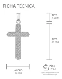 Dije Cruz con Zirconias Plata .925 para Hombre - Imagen 8