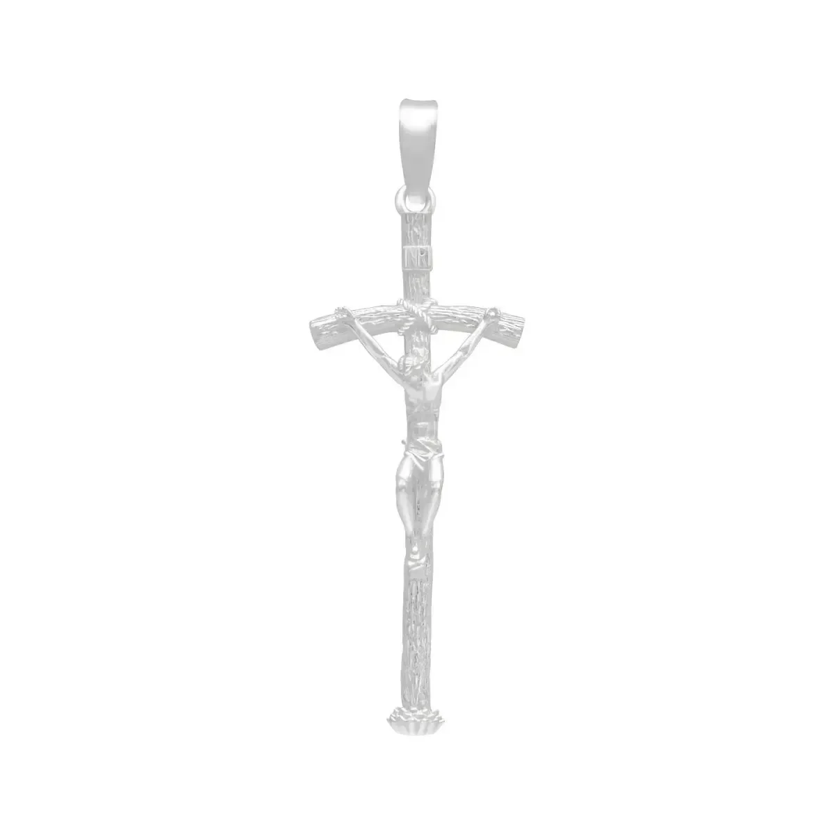 Dije Cruz Cristo Crucificado Plata .925, diseño religioso, colgante de cruz de plata de ley .925. Joyería artesanal mexicana