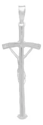 Dije Cruz Cristo Crucificado Plata 925 Estilo Madera Religioso - Imagen 2