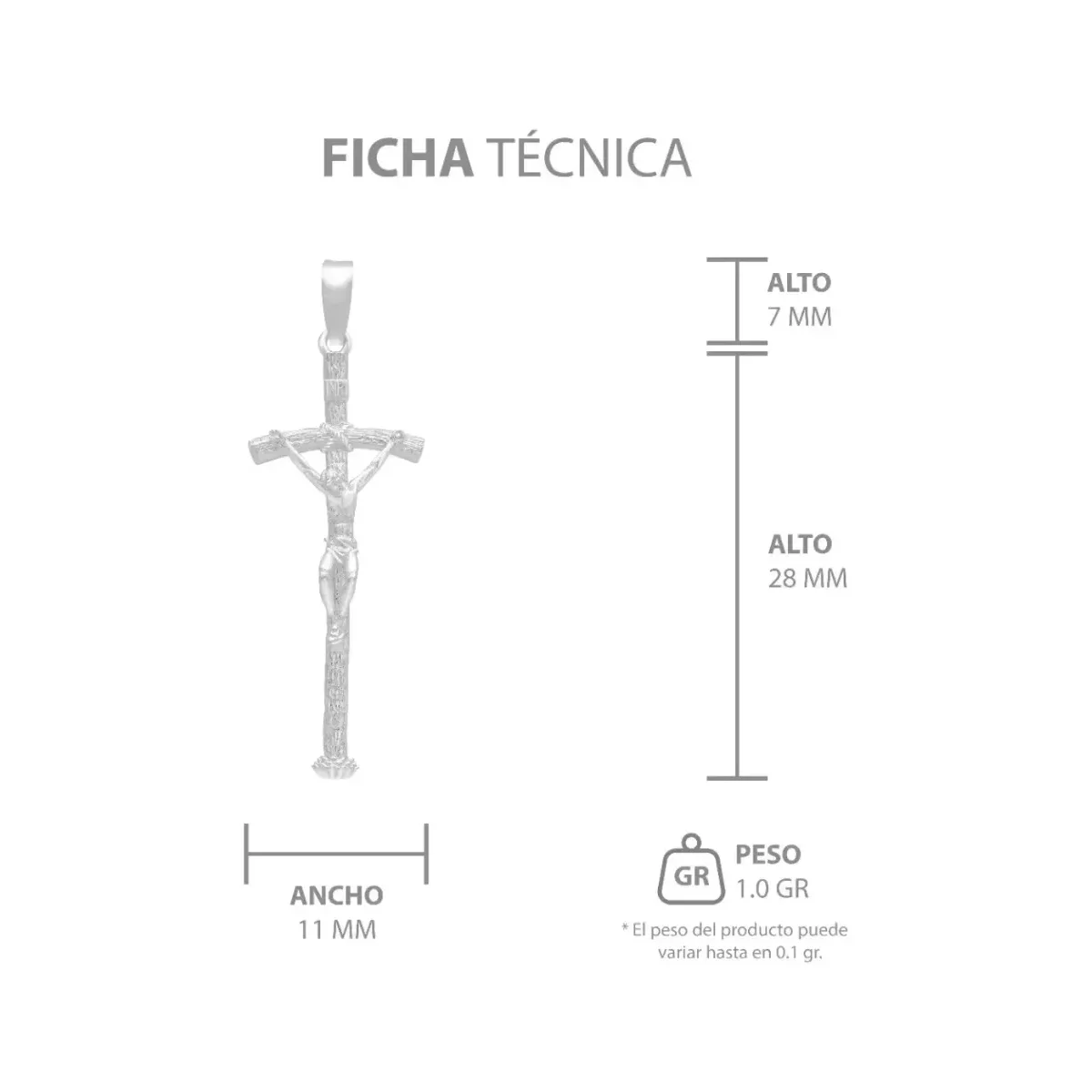 Dije Cruz Cristo Crucificado Plata 925 Estilo Madera Religioso - Imagen 7