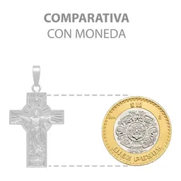 Dije Cruz Cristo Espíritu Santo Plata Ley .925 Ancha Religiosa - Imagen 8
