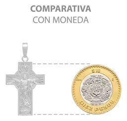 Dije Cruz Cristo Espíritu Santo Plata Ley .925 Ancha Religiosa - Imagen 8