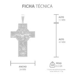 Dije Cruz Cristo Espíritu Santo Plata 925 para Hombre - Imagen 7