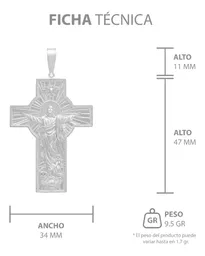 Dije Cruz Cristo Espíritu Santo Plata 925 para Hombre - Imagen 7
