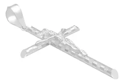 Dije Cruz Cristo Plata 925 Diamantado Ajedrez Tubular - Imagen 3