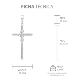 Dije Cruz Cristo Plata 925 Diamantado Ajedrez Tubular - Imagen 7