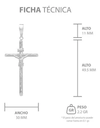 Dije Cruz Cristo Plata 925 Diamantado Ajedrez Tubular - Imagen 7