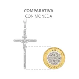 Dije Cruz Cristo Plata 925 Diamantado Ajedrez Tubular - Imagen 8