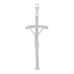 Dije Cruz Crucificado con Ramas Plata Ley 925 Artesanal - Imagen 2