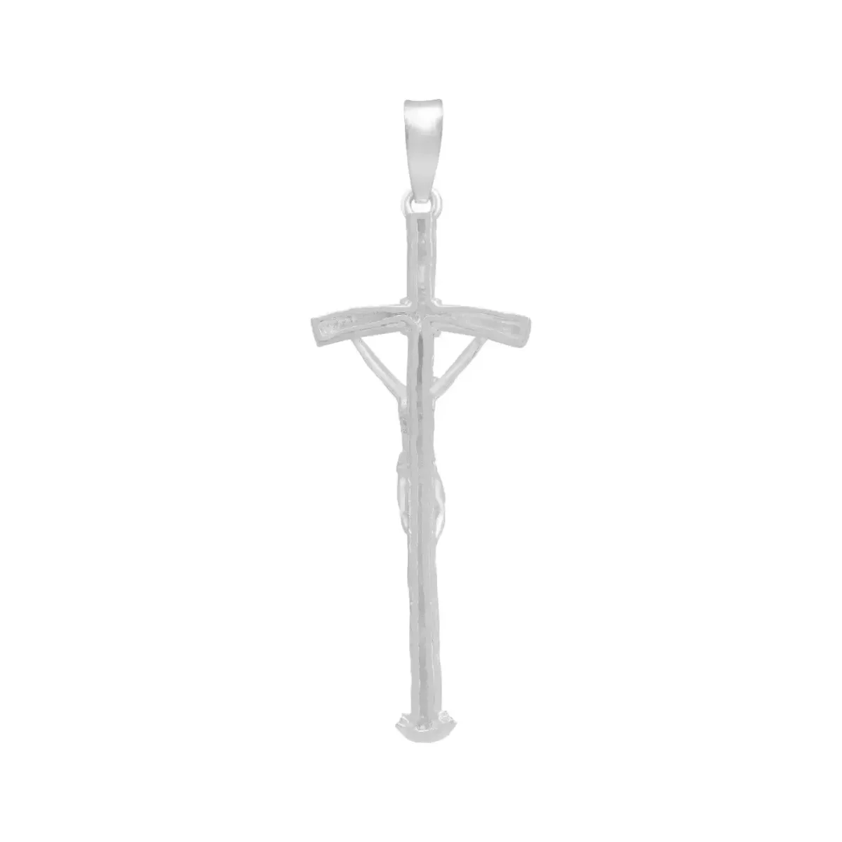 Dije Cruz Crucificado con Ramas Plata Ley 925 Artesanal - Imagen 2
