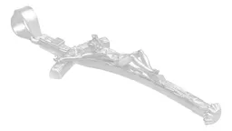 Dije Cruz Crucificado con Ramas Plata Ley 925 Artesanal - Imagen 3